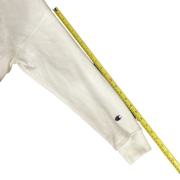 Vintage Champion Reverse Weave Sweatshirt Women’s Sz L White Spellout Logo - Picture 10 of 11